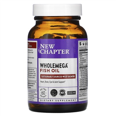 New Chapter, Wholemega Fish Oil, 60 Softgels