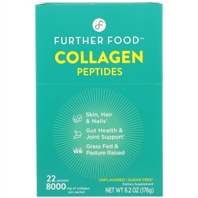 Further Food, Collagen Peptides, Unflavored, 22 Packs, 0.28 oz (8 g) Each