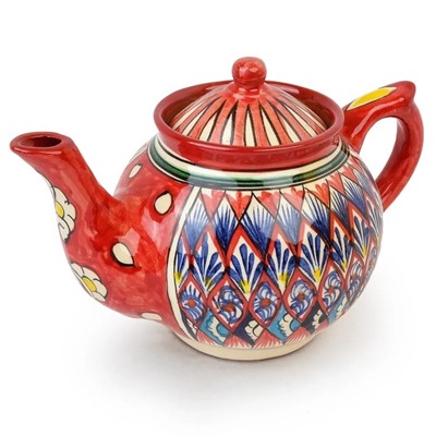 Чайник красный 1 л Риштанская Керамика