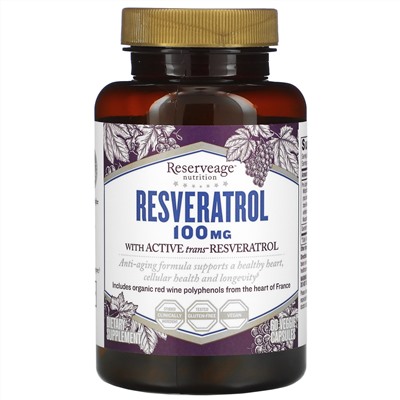 ReserveAge Nutrition, Resveratrol, 100 mg, 60 Veggie Capsules