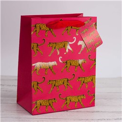 Пакет подарочный (S) "Africa leopard", red (18*23*10)