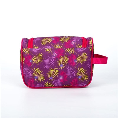 Косметичка-сумка, отдел на молнии, наружный карман, с ручкой, цвет розовый, «Пальма»