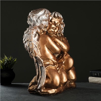 Фигура "Ангел и Фея сидя" большой бронза/серебро 24х35х41см