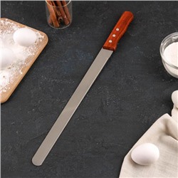 Нож для бисквита мелкие зубцы, рабочая поверхность 35 см, деревянная ручка