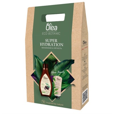 Подарочный набор OLEA Eco Botanic Super hydration: гель для душа 300 мл, крем для рук 50 мл