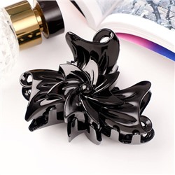 Краб для волос Классик, бантик с цветком, цвет чёрный, 8х5,5 см