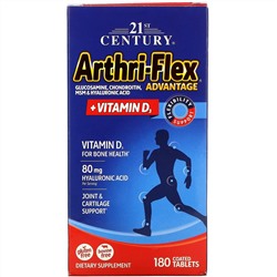 21st Century, Arthri-Flex Advantage с витамином D3, 180 таблеток, покрытых оболочкой