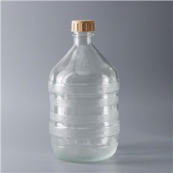 Бутыль стеклянная «Кулерная», 5 л, с гидрозатворной просечной крышкой
