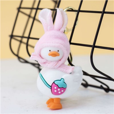 Брелок с колокольчиком "Duck strawberry", pink hat