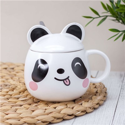 Кружка "Cute panda shows tongue", white (380 ml)