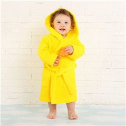 Халат махровый детский, размер 28, цвет жёлтый, 340 г/м2 хл.100% с AIRO