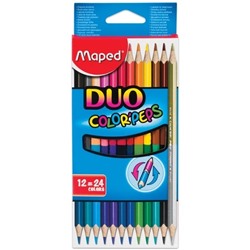 Карандаши цветные MAPED (Франция) “Color Pep“s“, 24 цвета, трехгранные, из липы, двусторонние, 829600