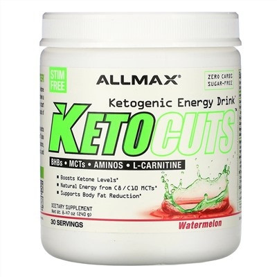 ALLMAX Nutrition, KetoCuts, кетогенный энергетический напиток, со вкусом арбуза, 240 г (8,47 унции)