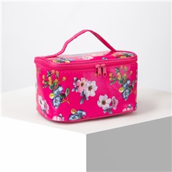 Косметичка-сумочка, отдел на молнии, с зеркалом, цвет малиновый