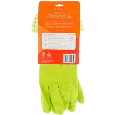 Full Circle, Splash Patrol, хозяйственные перчатки из натурального латекса, M/L, зеленые, 1 пара
