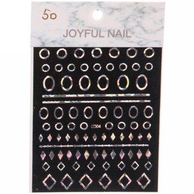Наклейки переводные для нейл-арта "Nail Art Design", серебряные узоры, микс 3 дизайна, 12,5*8,5см