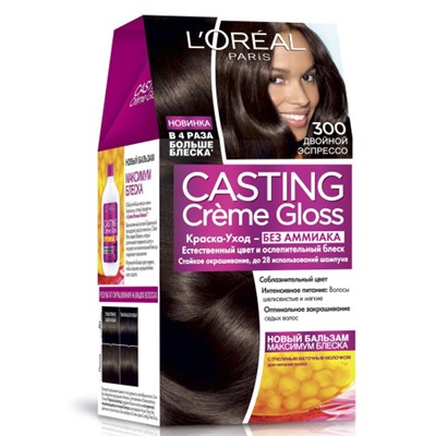 Краска для волос L'Oreal Paris Casting Creme Gloss 300 - Двойной Эспрессо купить оптом, цена, фото - интернет магазин ЛенХим