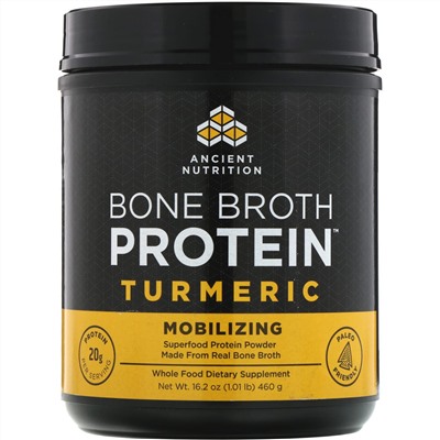 Dr. Axe / Ancient Nutrition, Bone Broth Protein, Turmeric, 1.01 lb (460 g)