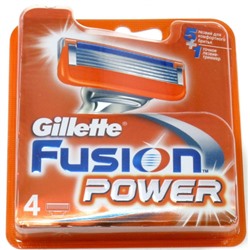 Кассеты для бритья Gillette Fusion Power (Джилет Фьюжен Пауэ), 4 шт
