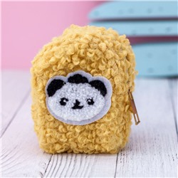 Кошелёк меховой "Panda head", yellow