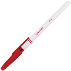Ручка шариковая Brauberg (Брауберг) Офисная, корпус белый, цвет красный