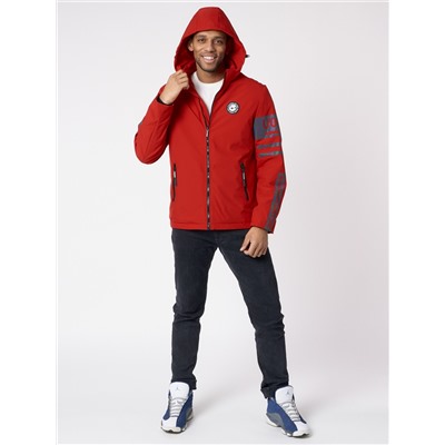 Куртка мужская с капюшоном красного цвета 88602Kr