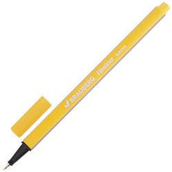 Ручка капиллярная (линер) Brauberg (Брауберг) Aero, желтая, трехгранная, металлический наконечник 0,5 мм, линия письма 0,4 мм