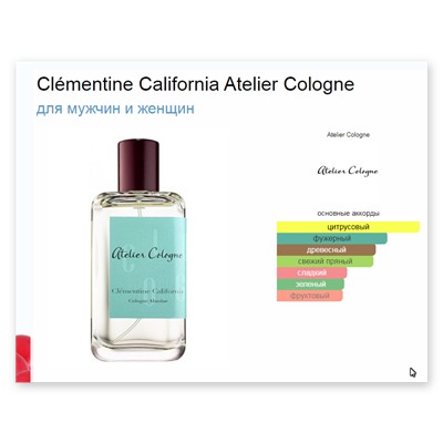 Clémentine California Atelier Cologne