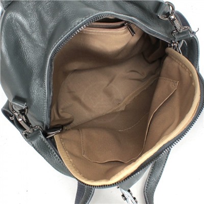 Сумка женская натуральная кожа RM-H-3867, (рюкзак) 1отд, 4внутр+4внеш/карм, серый 233019
