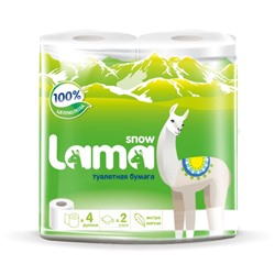 Туалетная бумага 2-слойная Snow Lama (Сноу Лама) Яблоко, 4 рулона