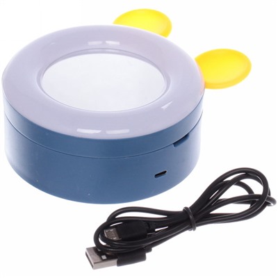 Настольная лампа складная с зеркалом "Marmalade-Чудо мишка" LED цвет синий