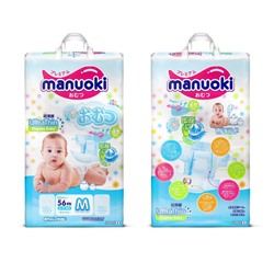 Подгузники Manuoki Ultrathin M (6-11 кг), 56 шт