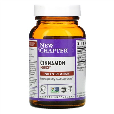 New Chapter, Cinnamon Force, 60 Vegetarian Capsules