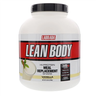 Labrada Nutrition, Lean Body, высокопротеиновый котейль, заменитель пищи, ваниль, 4,63 фунта (2100 г)