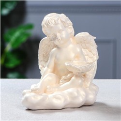 Статуэтка "Ангел с подсвечником", перламутр, 15 см