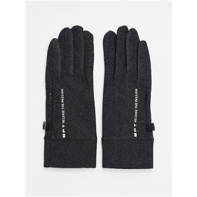 Спортивные перчатки демисезонные женские темно-серого цвета 644TC