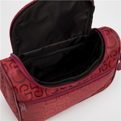 Косметичка-сумочка, отдел на молнии, наружный карман, с ручкой, цвет бордовый