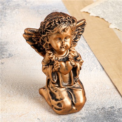 Статуэтка "Ангел с сердцем" бронзовый цвет, 18 см