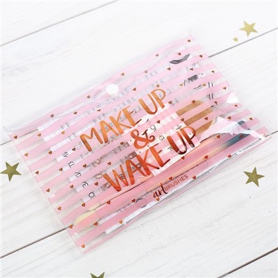 Кисти для макияжа Make up & Wake up, набор для глаз, 21 × 8 см