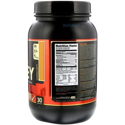 Optimum Nutrition, Gold Standard, 100 % Whey, банан с клубникой, 907 г (2 фунта)