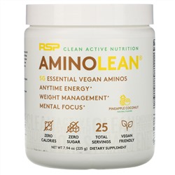 RSP Nutrition, AminoLean, Essential Vegan Aminos, Pineapple Coconut, 7.94 oz (225 g)