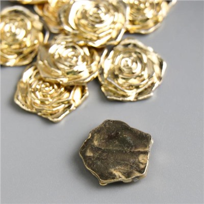 Кабошон "Роза" золото 14 мм
