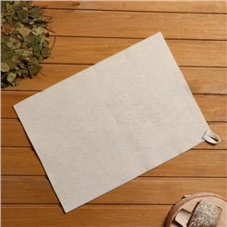 Коврик для бани и сауны, войлок белый, 38×52 см