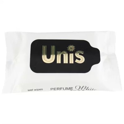 Влажные салфетки антибактериальные ТМ Unis Perfume White, 15 шт