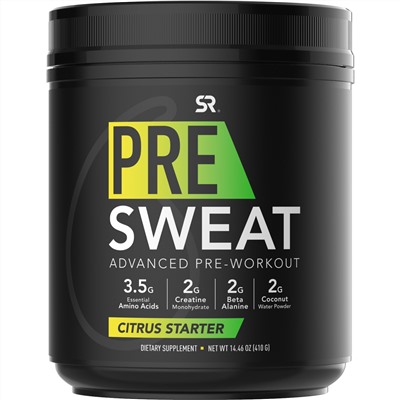 Sports Research, Pre-Sweat Advanced Pre-Workout, Citrus Starter, 14.46 oz (410 g)