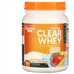 Doctor's Best, Clear Whey Protein Isolate, Peach Mango, 1.2 lbs (546 g)