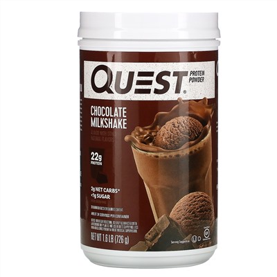 Quest Nutrition, Protein Powder, Chocolate Milkshake, 1.6 lb (726 g)