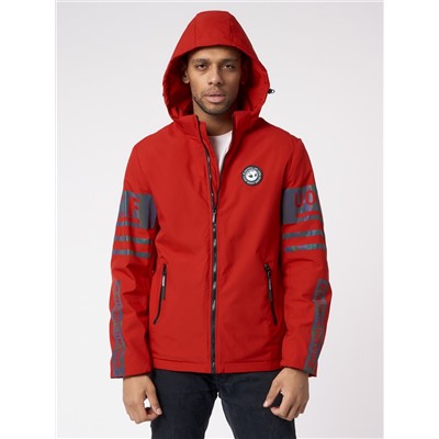 Куртка мужская с капюшоном красного цвета 88602Kr
