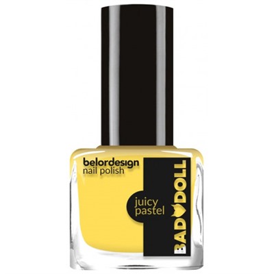 Лак для ногтей Belor Design Bad Doll Juicy Pastel, тон 307, lemon