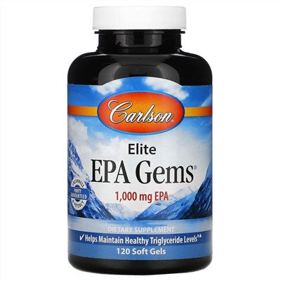 Carlson Labs, Elite EPA Gems, 1000 мг, 120 капсул